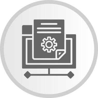 Dosya Yönetimi Kabartması Gri Çember Simgesi