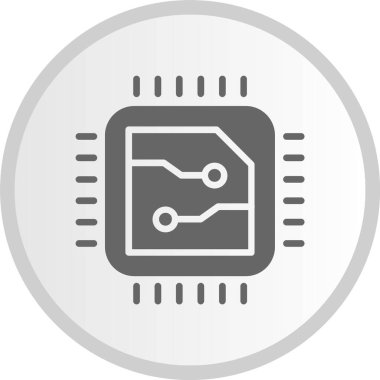 Çip Kabartması Gri Çember Simgesi