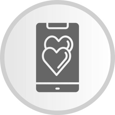 Kalp Kabartma Çemberi Gri Simgesi