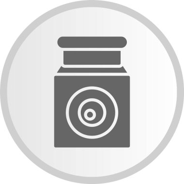 Göz Kabartması Gri Çember Simgesi