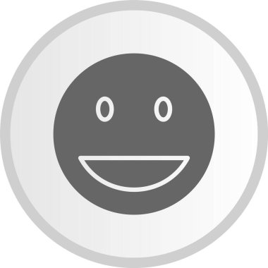 Mutlu Kabartma Çemberi Gri Simgesi