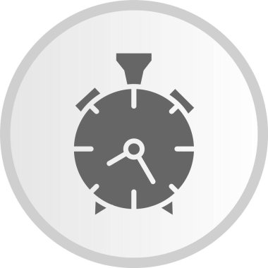 Alarm Saati Kabartması Gri Çember Simgesi