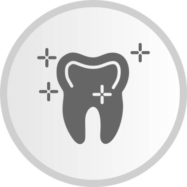 Taze Diş Kabartması Gri Çember Simgesi