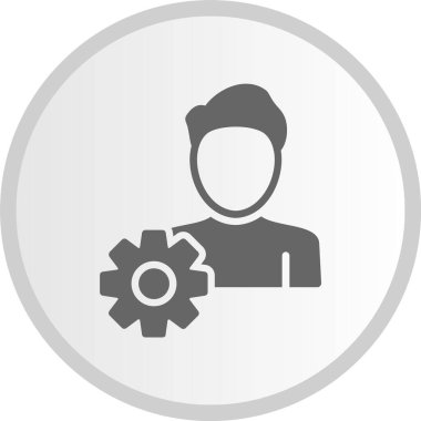 Kullanıcı Kabartma Çemberi Gri Simgesi