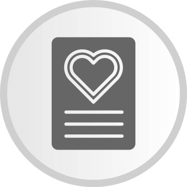 Kalp Kabartma Çemberi Gri Simgesi