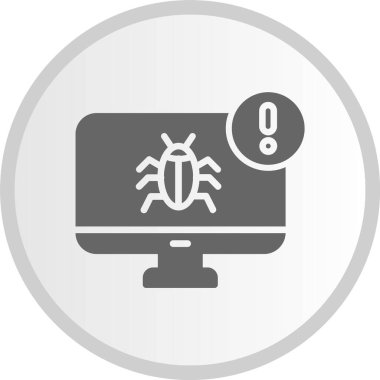 Böcek Kabartma Çemberi Gri Simgesi