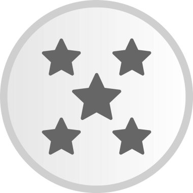 5 Stars Glyph Circle Grey Icon