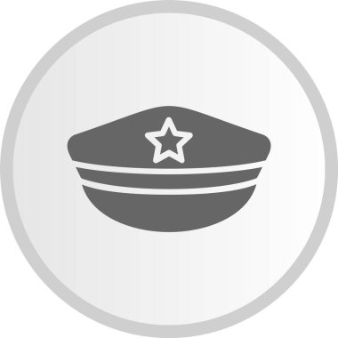 Polis Şapkası Gri Çember Simgesi
