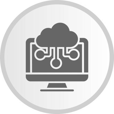 Bulut Kabartması Hesaplanıyor Gri Çember Simgesi