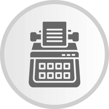 Daktilo Gri Çember Simgesi