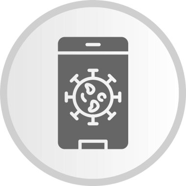 Virüs Kabartma Çemberi Gri Simgesi