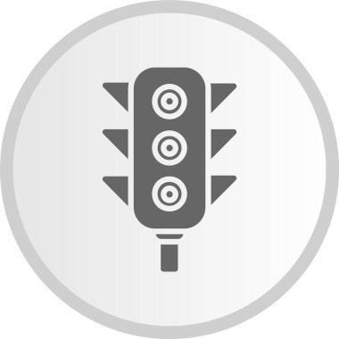 Trafik Işıkları Gri Çember Simgesi