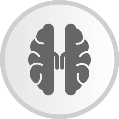 Beyin Kabartma Çemberi Gri Simgesi