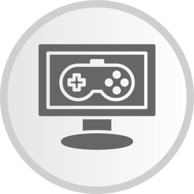 Oyun Denetleyici Gri Çember Simgesi