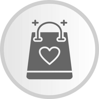 Alışveriş Torbası Gri Çember Simgesi