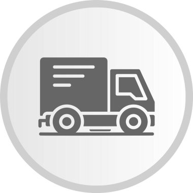Teslimat Kamyonu Gri Çember Simgesi