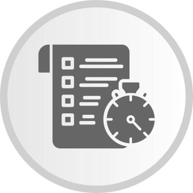 Kontrol Listesi Kabartma Çemberi Gri Simgesi