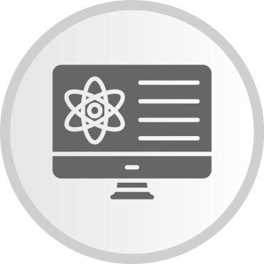 Bilgisayar Bilimi Kabartma Çemberi Gri Simgesi