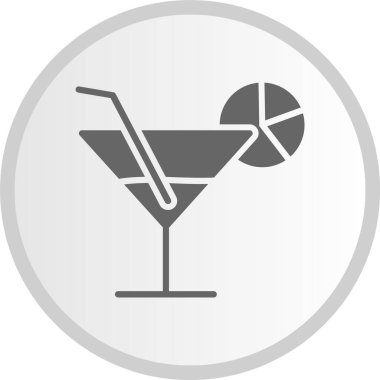 Cam Kabartma Çember Gri Simge