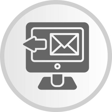 Posta Kabartma Çemberi Gri Simgesini Gönder