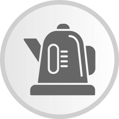 Elektrik Kazanı Kabartması Gri Çember Simgesi