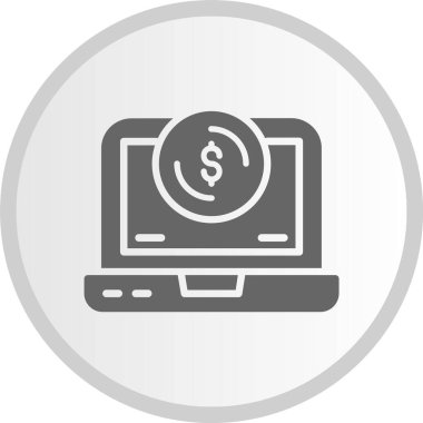 Finansal Kabartma Çemberi Gri Simgesi