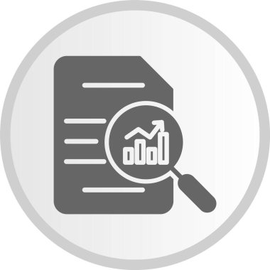 Pazarlama Araştırma Kabartması Gri Çember Simgesi