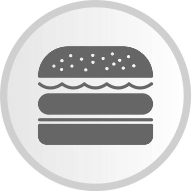 Hamburger Kabartması Çember Gri Simge