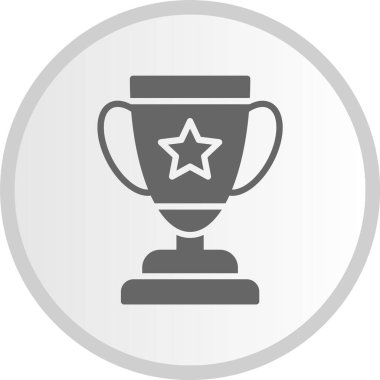 Ödül Vektörü Kabartma Çemberi Gri Simgesi