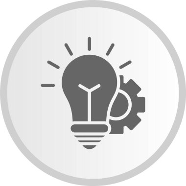 Fikir Kabartması Gri Çember Simgesi