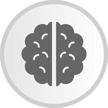 Beyin Kabartma Çemberi Gri Simgesi