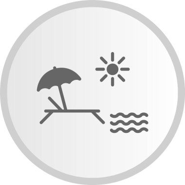 Plaj Kabartması Gri Çember Simgesi