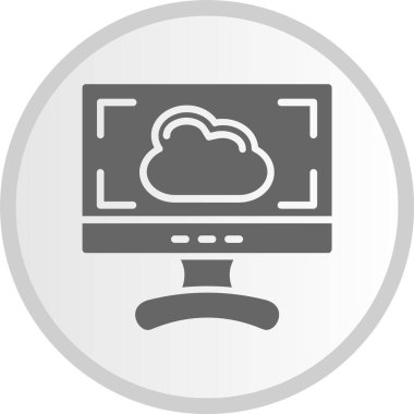 Ekran Kabartması Gri Çember Simgesi