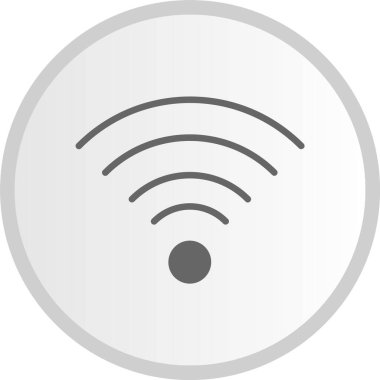 Wifi Kabartma Çemberi Gri Simge