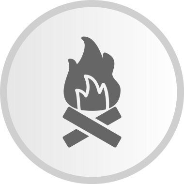 Kabartma Çemberi Gri Simgesini Ateşle