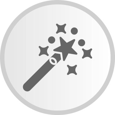 Sihirli Asa Gri Çember Simgesi