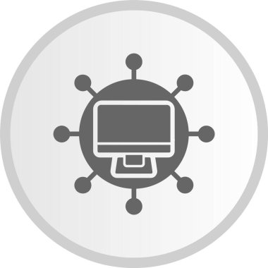 Ağ Kabartma Çemberi Gri Simgesi