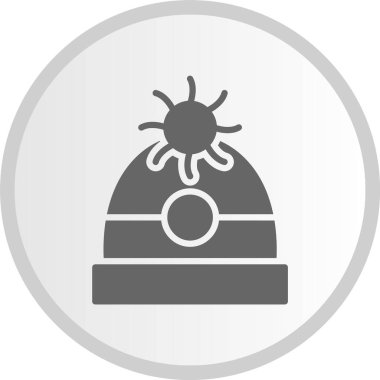 Kış Şapkası Sembolü Gri Çember Simgesi