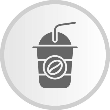 Buzlu Kahve Kabartma Çemberi Gri Simge