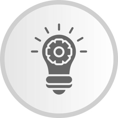 Fikir Kabartması Gri Çember Simgesi