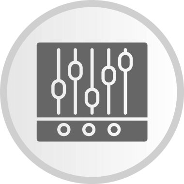 Müzik Dengeleyicisi Gri Çember Simgesi