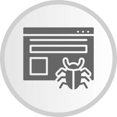 Web Sürüngeni Kabartma Çemberi Gri Simgesi