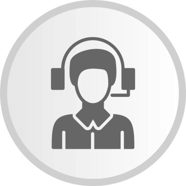 Müşteri Desteği Gri Çember Simgesi