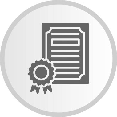 Sertifika Kabartma Çemberi Gri Simgesi