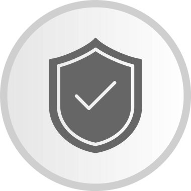 Kalkan Kabartma Çemberi Gri Simgesi