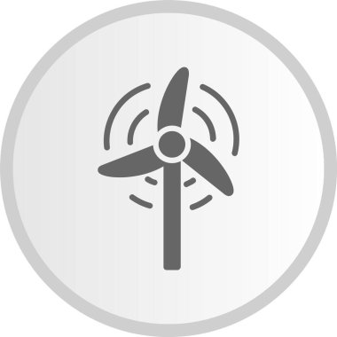 Rüzgar Kabartması Gri Çember Simgesi