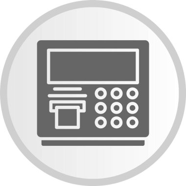 Atm Makinesi Gri Çember Simgesi
