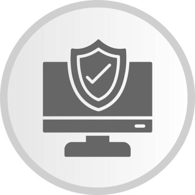 Bilgisayar Sigortası Gri Çember Simgesi