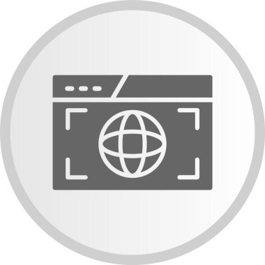 Tarayıcı Kabartma Çemberi Gri Simgesi