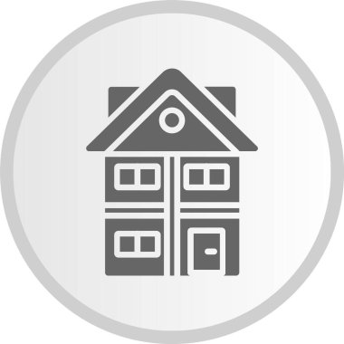 Ev Kalıbı Kabartma Çemberi Gri Simgesi